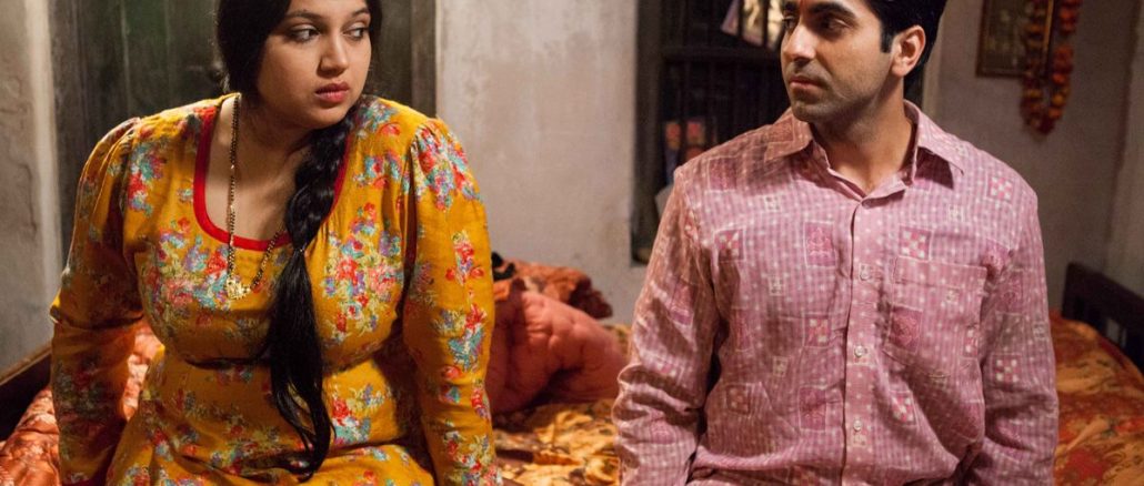 Bhumi Pednekar and Ayushmann Khurrana in Dum Laga Ke Haisha.